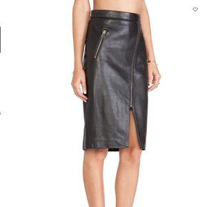 Mason Leather Black Pencil Skirt Zippers size 0